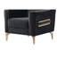 Chaise rembourrée en tissu et velours noir Melody