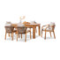 Bex 6 - Person Solid Wood Slatted Patio Dining Set With Cushioned Chairs