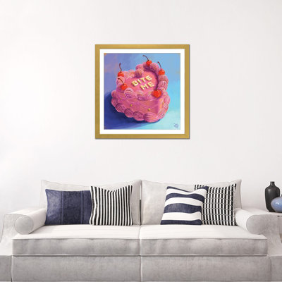 «Bite Me», gâteau en forme de cœur, reproduction d'art mural, papier d'art encadré