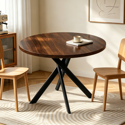 Table de salle à manger 43,4 pouces, table de cuisine avec pieds en acier au carbone pour la salle à manger  