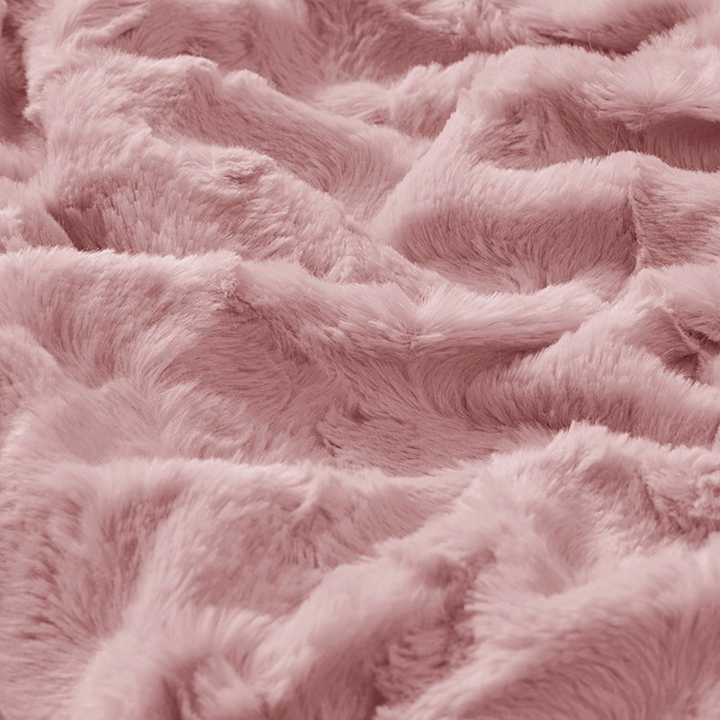 1PC 108X90" Faux Fur Blanket, 107.99" L x 89.99" W, Blush