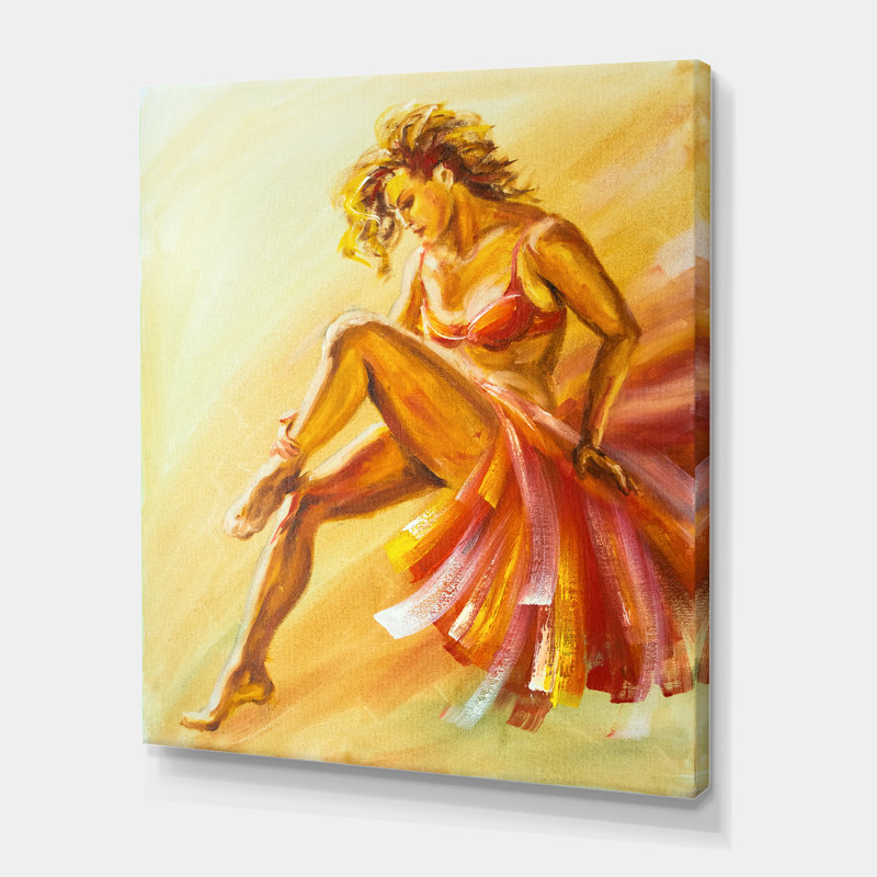Danseur de flamenco chaleureux - peinture sur toile, H 32 po x l 24 po x P 1 po, Toile tendue
