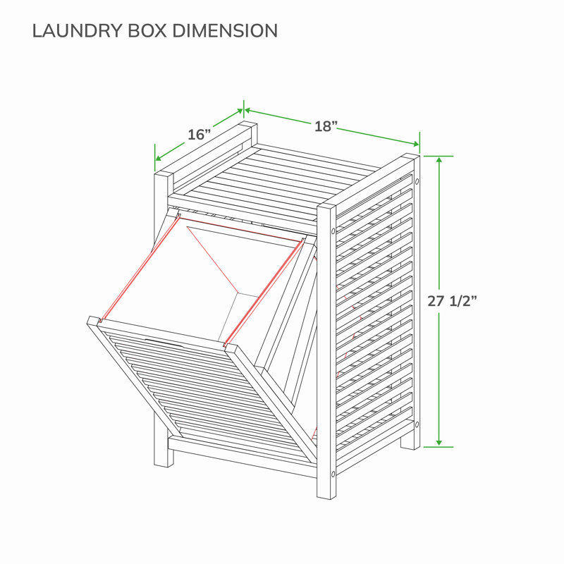 Panier à linge en teck Dunes