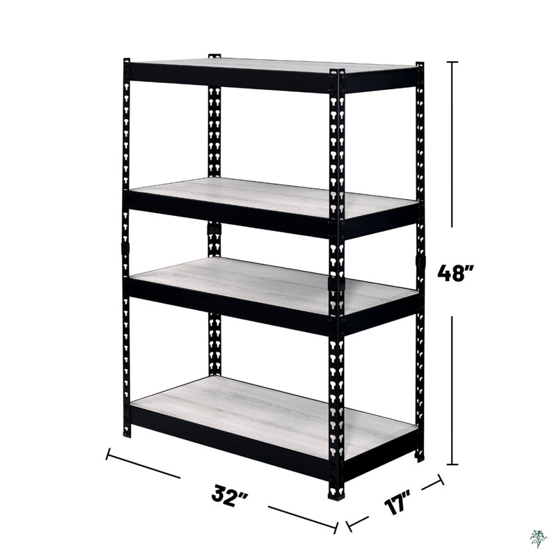 4 Tier Rectangular Bookcase With Adjustable Shelves