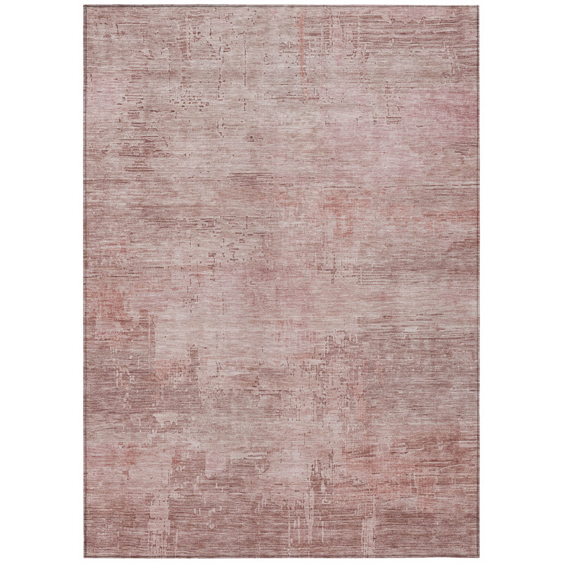 Thornyx Pink Washable Indoor-Outdoor Rug - LOOMLAN, 5' x 7'6"