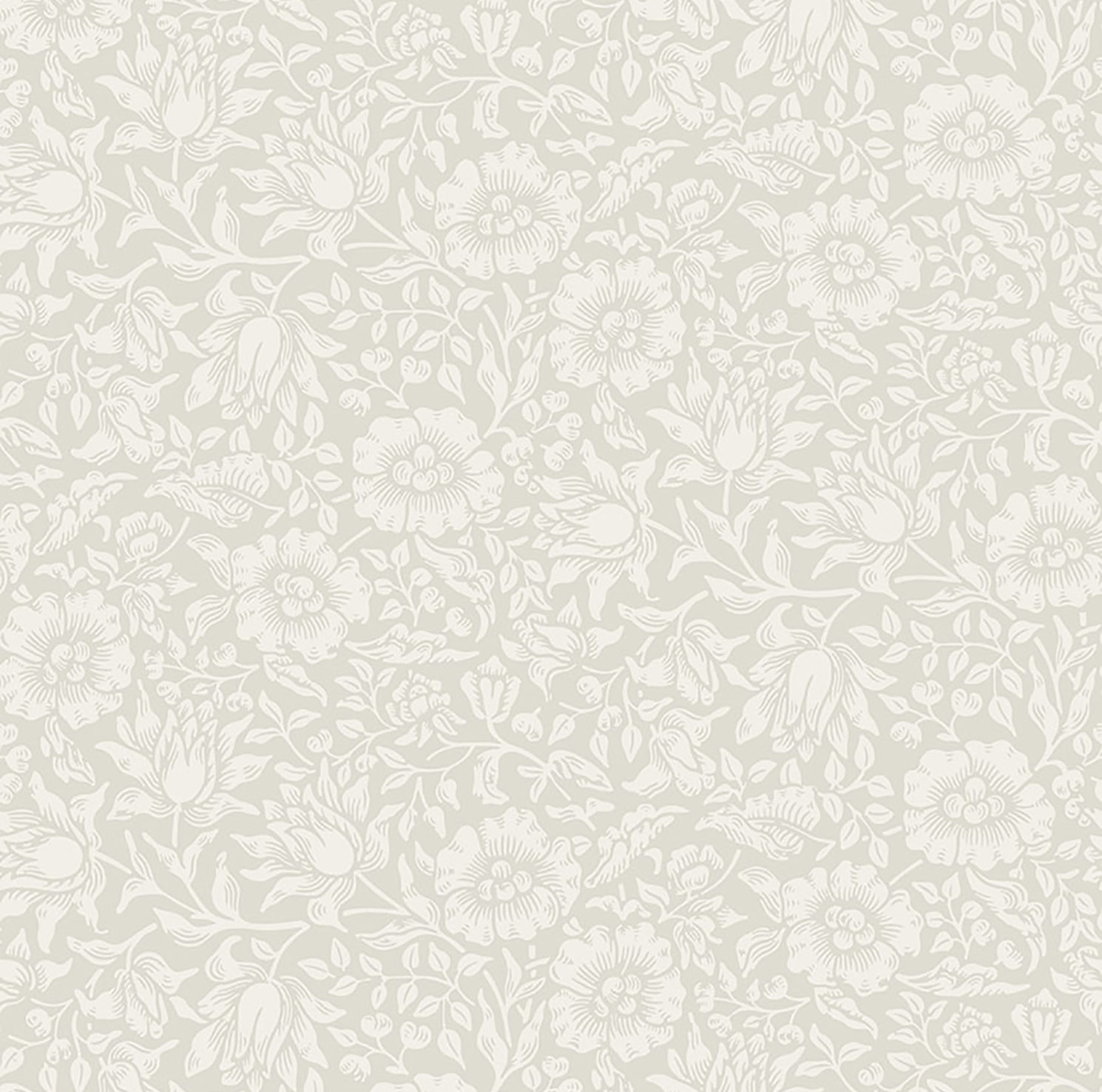 Mallow Floral Wallpaper, Dove