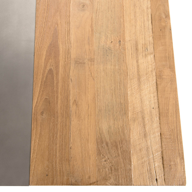 Briones Teak Solid Wood Top Metal Base Dining Table