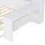 Lit de jour double en bois avec tablettes de rangement, lit multifonctionnel avec lit gigogne simple et bureau d'étude, blanc antique