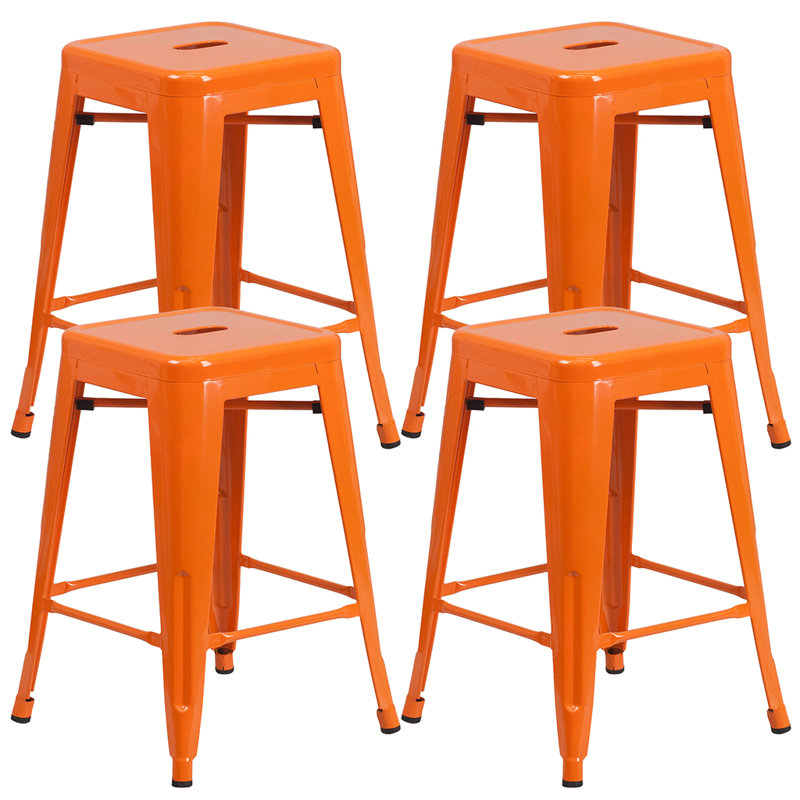 Tabouret de bar 24 po Kohki, Orange, Set of 4