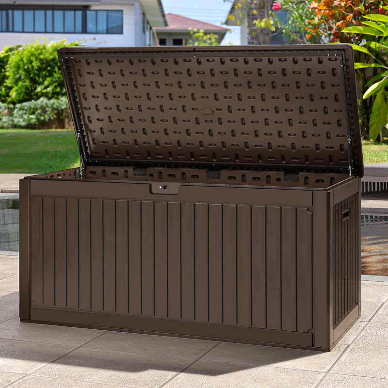 260 Gallon Resin Outdoor Deck Box, Brown