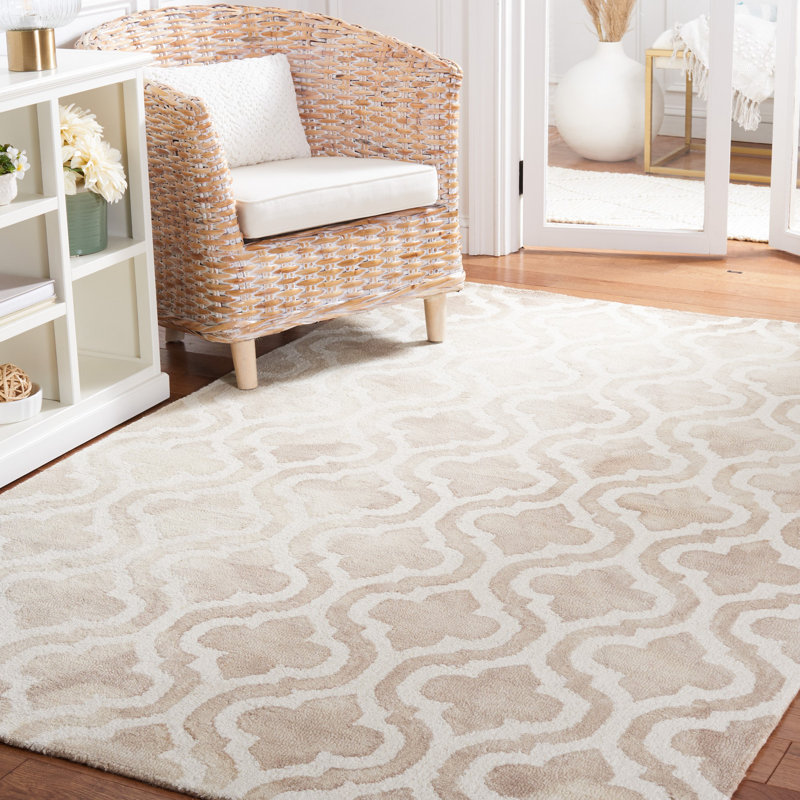Tapis géométrique en laine touffeté à la main Defranco, Rectangle 4 pi x 6 pi