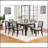 Centera Grey and Black Rectangular Dining Table with Extension Leaf, Perfect for Modern and Versatile Dining Spaces
