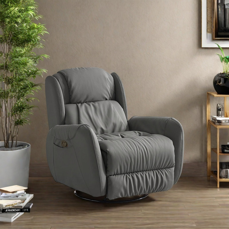 Chaise de loisir en cuir naturel écologique, Gris