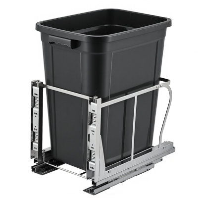 10 Gal Pull Out Trash Can Under Cabinet, Heavy Duty Under Sink Garbage Can Kit with Soft-Close Slides | Slide Out Waste Bin for Kitchen, Laundry | Requires