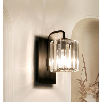 Applique murale en cristal, fixation moderne en métal et en verre, idéale pour n'importe quelle pièce