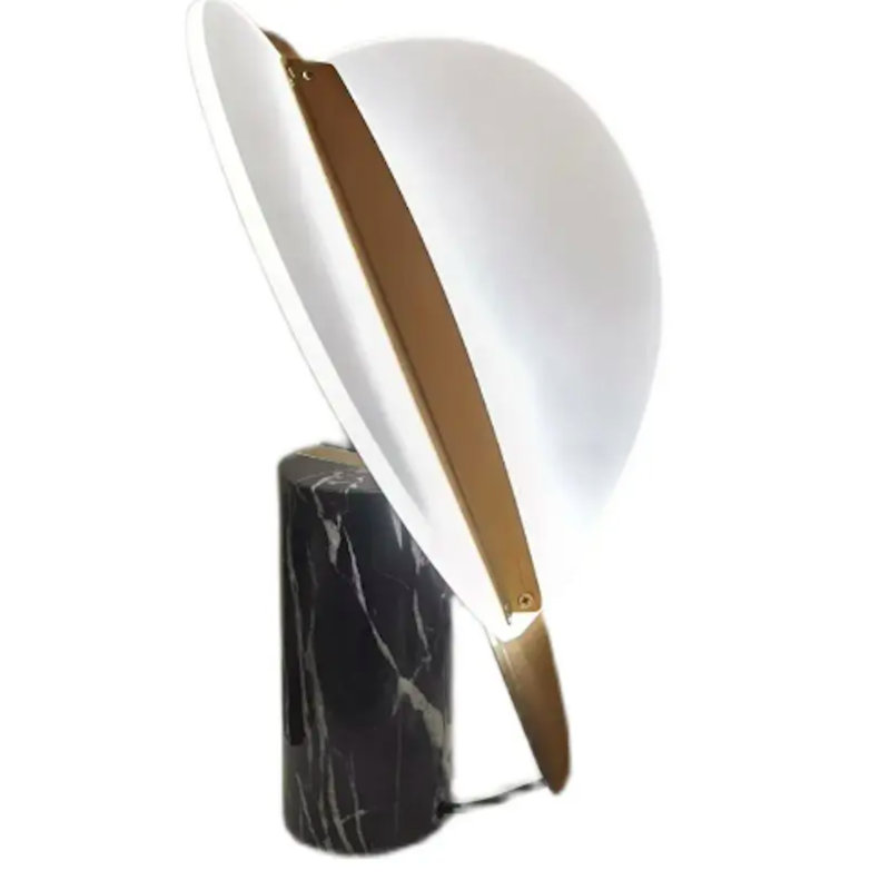 Lampe de table Oriam Sherlock Butterfly avec base dorée et marbre - lumière DEL chaude à intensité variable