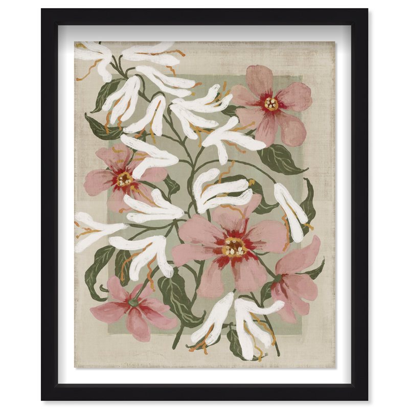 Periwinkle and Lily Shadowbox Floral & Botanical Print by Oliver Gal, Black Frame, 16 x 20, 17.5"H x 21.5"W, Black Shadowbox