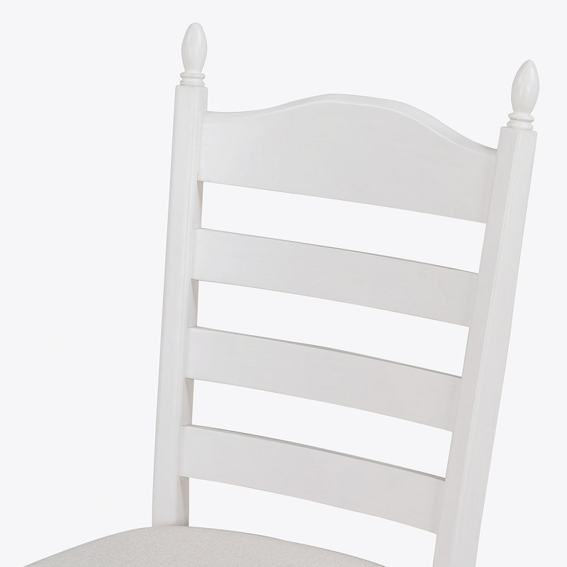 Ensemble de table de salle à manger extensible 5 pièces et 4 chaises rembourrées, Blanc