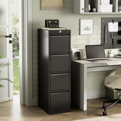 4-Drawer File Cabinet - Spacious Storage with Adjustable Hanging Rails, Enhanced Security with Locking Mechanism