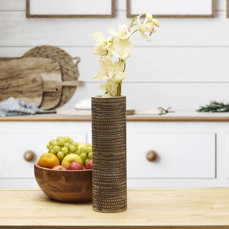 Multicolor Textured Ceramic Round Table Vase