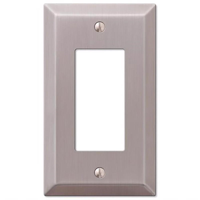 Ensemble de 1 plaque murale décorative en métal Amerelle Tindal, H 4,94 po x l 2,88 po x P 0,3 po, Nickel brossé