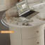 Bureau en pierre beige avec 3 tiroirs-110223083
