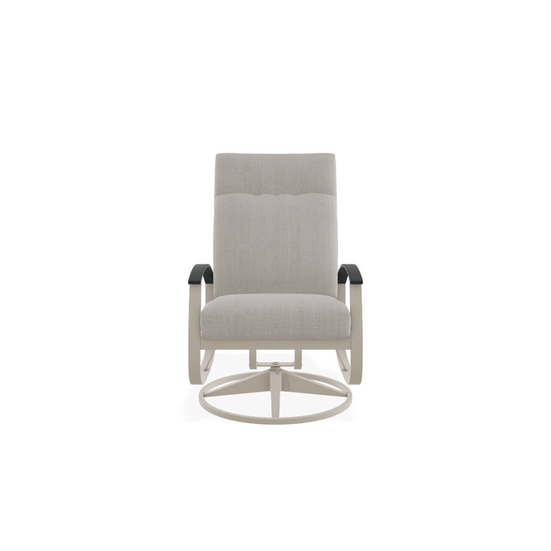 Belle Isle Outdoor Rocker Chair, Canvas Pacific Blue Sunbrella® Canvas, Gloss White, Classic Graphite P30