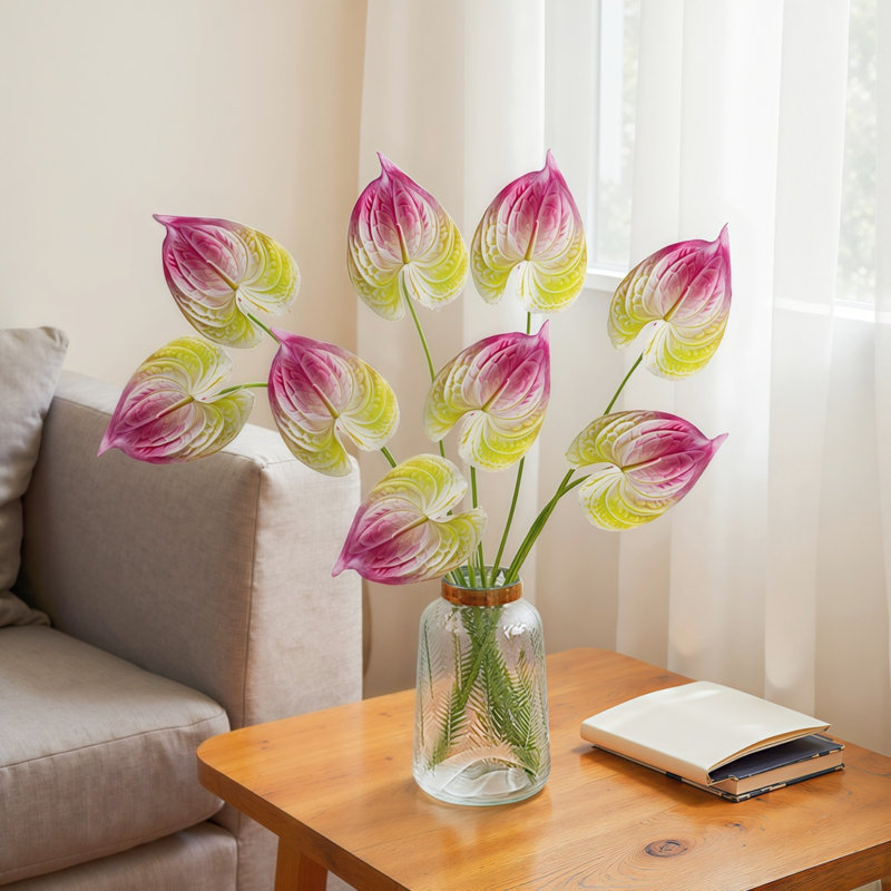 10 pièces artificielles fleurs de lys Anthurium 24 "fausses fleurs tropicales pour bouquets de vase décoration de bureau à domicile