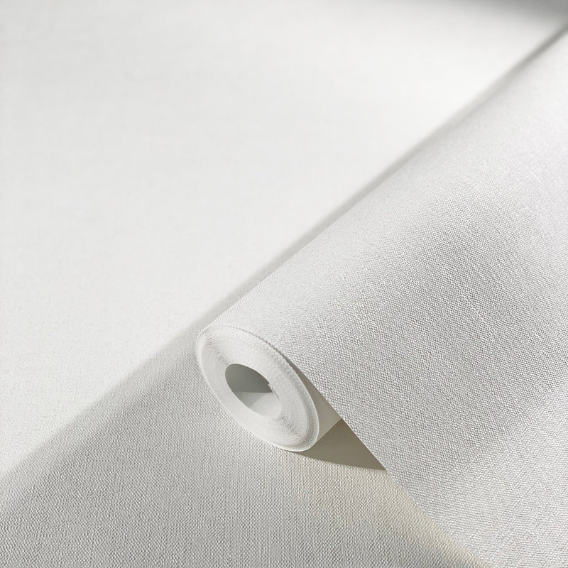 Amogh Collection Shimmery Plain Texture 10.05m x 53cm Wallpaper Roll, White