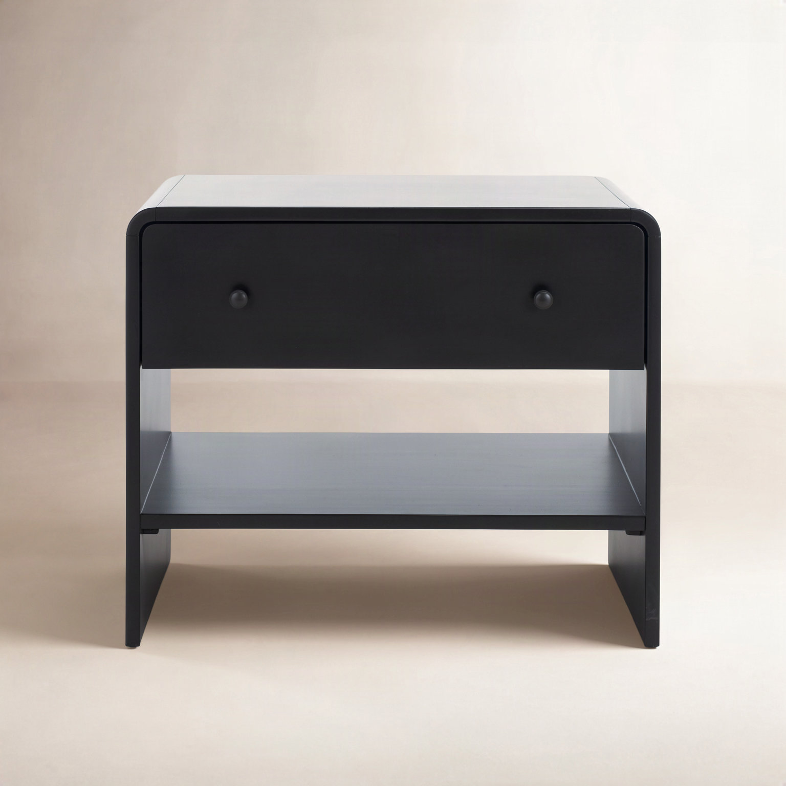 26" 1-Drawer Nightstand, Black