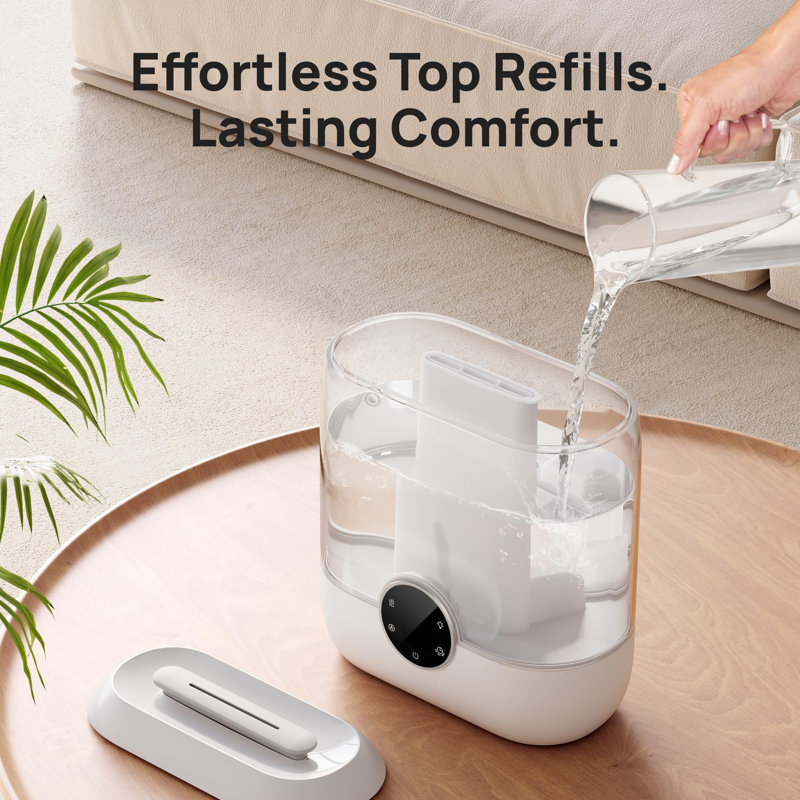 White Ultrasonic Cool Mist Humidifier with Digital Display