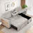 Stylish And Functional Light Chaise Lounge Sectional With Storage Rack Pull-Out Bed Drop Down Table  And USB Charger-1987317077