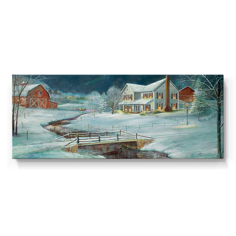 Sérénité hivernale - Toile tendue avec châssis - Prêt à accrocher, H 20 po x l 50 po