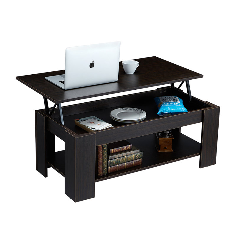 Chonie Coffee Table, Wood, Dark Brown, 15.7" H x 43.94" L x 23.5" W