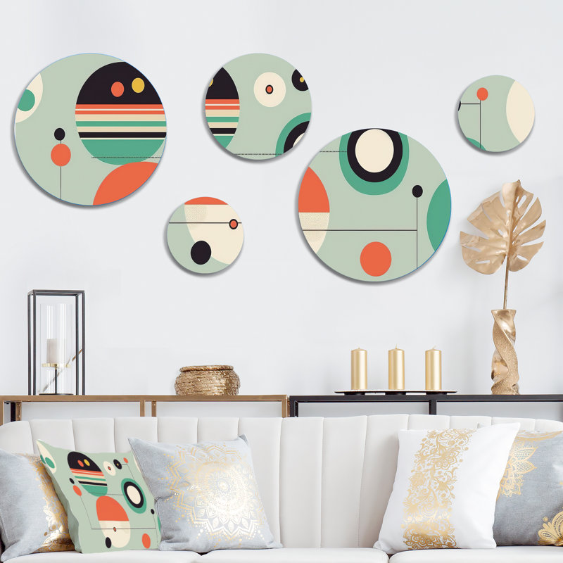 Wall Decor Set - 5 Mid-century Retro Dimensions II