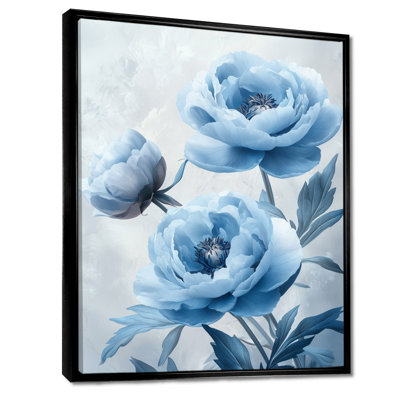 Callender bleu velours pivoines Blooms III - pivoines, art mural