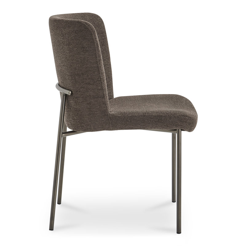 Early Upholstered Dining Chair, Dark Brown Polyester