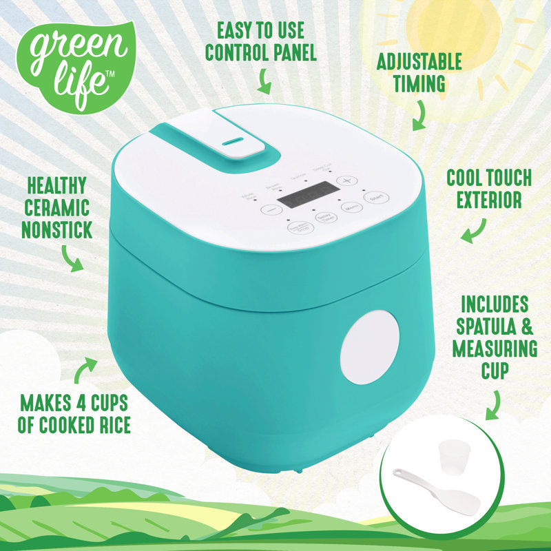 Cuiseur à riz GreenLife Electrics, Turquoise