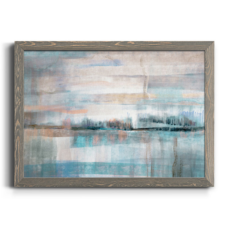 Pastel Valley - Peinture sur toile encadrée, H 31 po x l 44 po x P 1 po, Toile avec cadre gris
