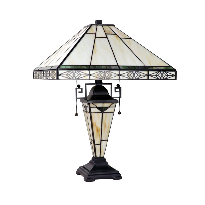 Theros 22.7" Bronze Stained Glass Mission Table Lamp