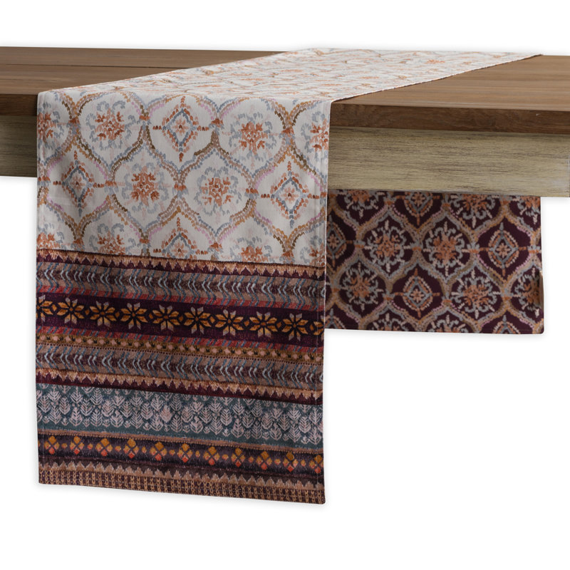 Floral 100% Cotton Table Runner, 72" x 14.5"