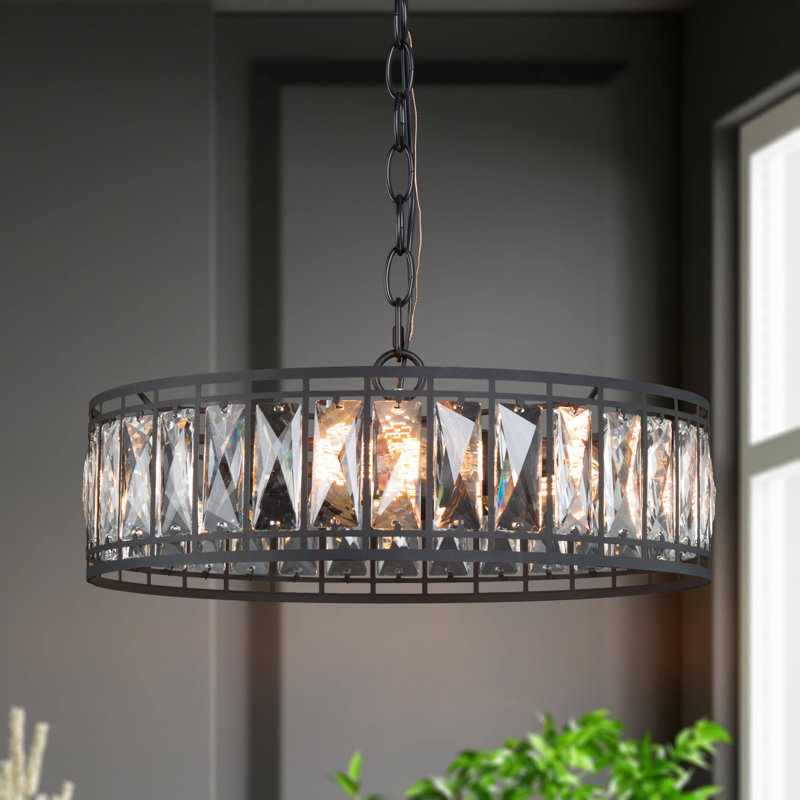Baconton 3 - Light Dimmable Drum Chandelier