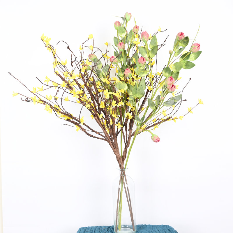 36 "fleurs artificielles en grappe de branches pour la décoration intérieure printemps été, fausses longues tiges de verdure pour le mariage