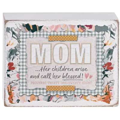 Plaque de table «Mom Her Children Arise»