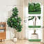 Figuier à figuier artificiel avec 48 feuilles - Faux ficus lyrata réalistes dans un pot à fleurs gris de 7,8 po, plantes d'intérieur pour faux plancher-1074149205-1074149206
