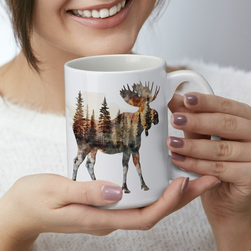 Moose Silhouette 15 oz. Decorative Ceramic Mug