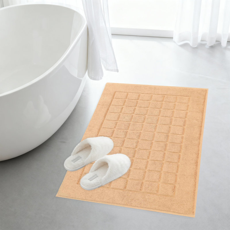 Tapis de bain réversible 100% coton épais et absorbant, Rouille