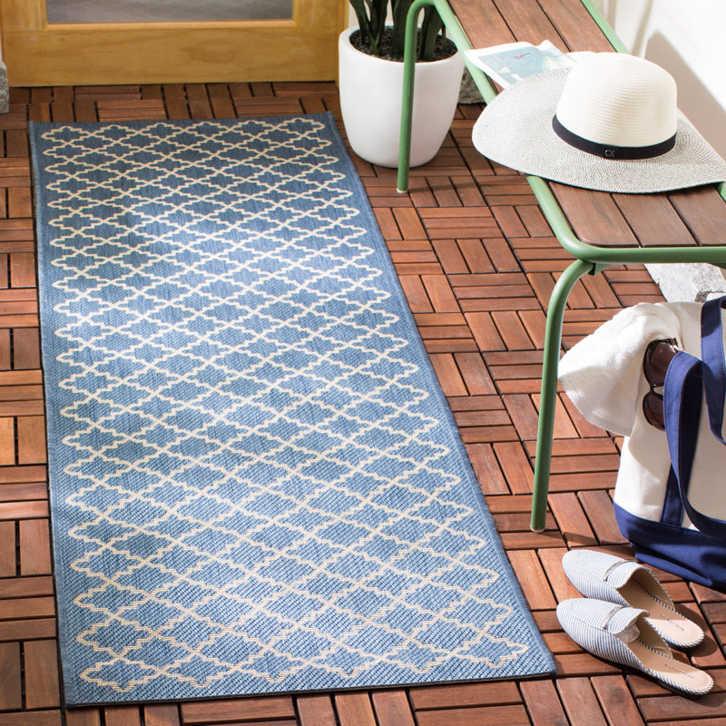 Herefordshire Performance Geometric Indoor/Outdoor Area Rug, Runner 2'3" x 20'