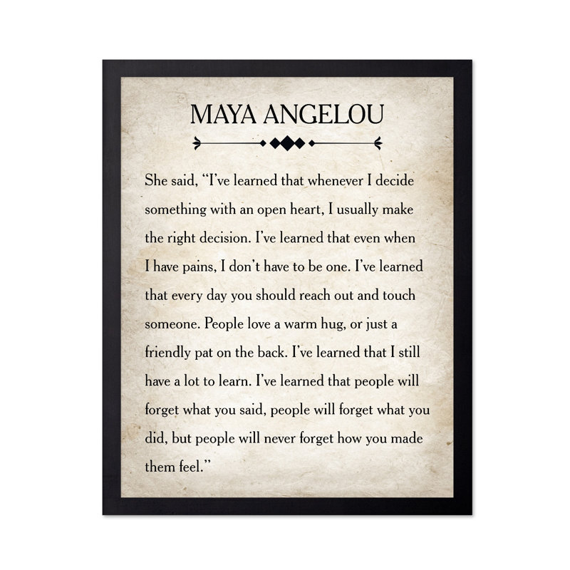Maya Angelou, Black Framed, Poster, 18"H x 24"W