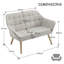 Priella Mid-Century Tufted Fabric Loveseat Sofa Upholstered Couch with Solid Wood Legs Compact Accent Chair for Living Room, Bedroom,Small Spaces-878228414-878228415